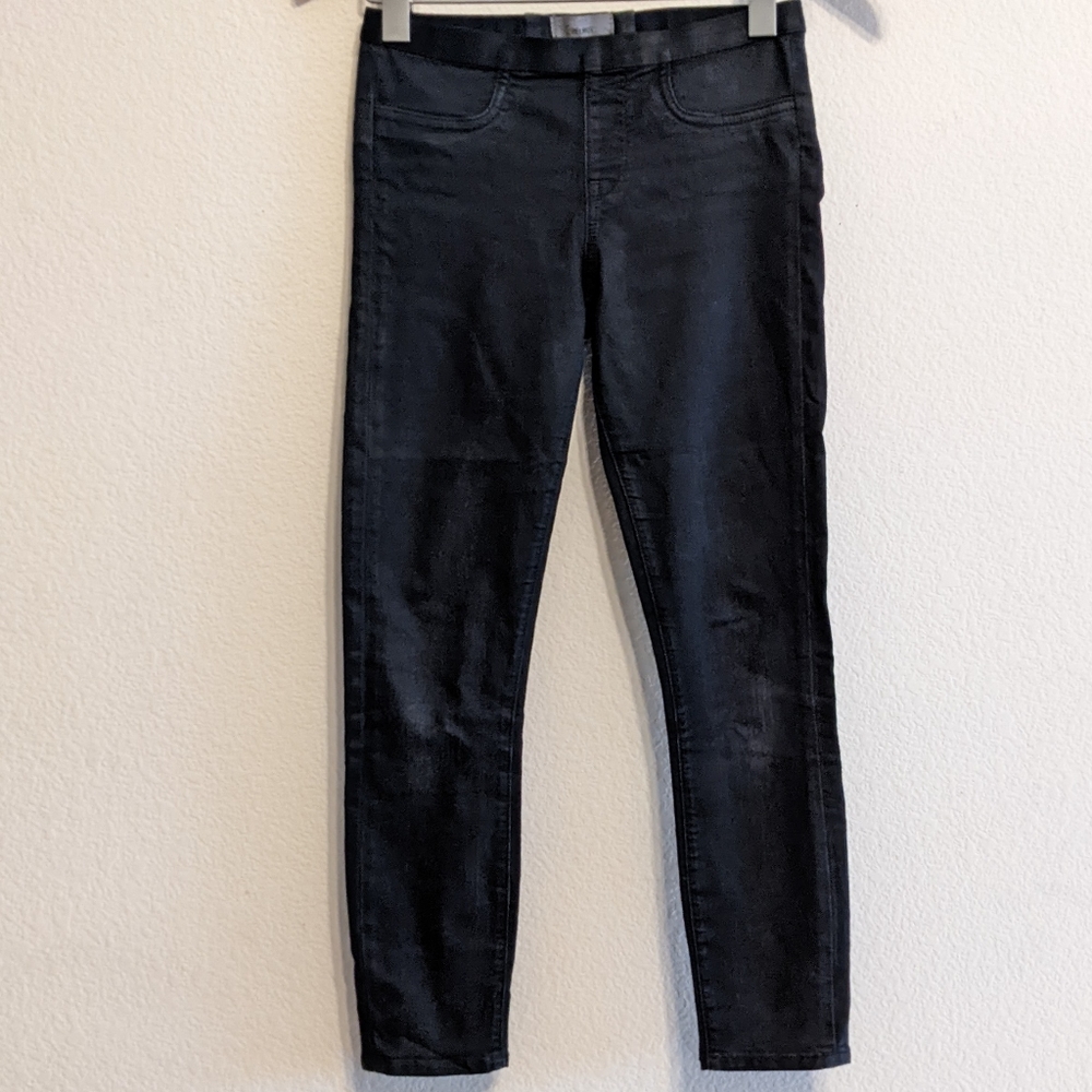 Helmut Lang wm's Size 25 X 24 Black Skinny coated Legging Jegging Ankle Pants